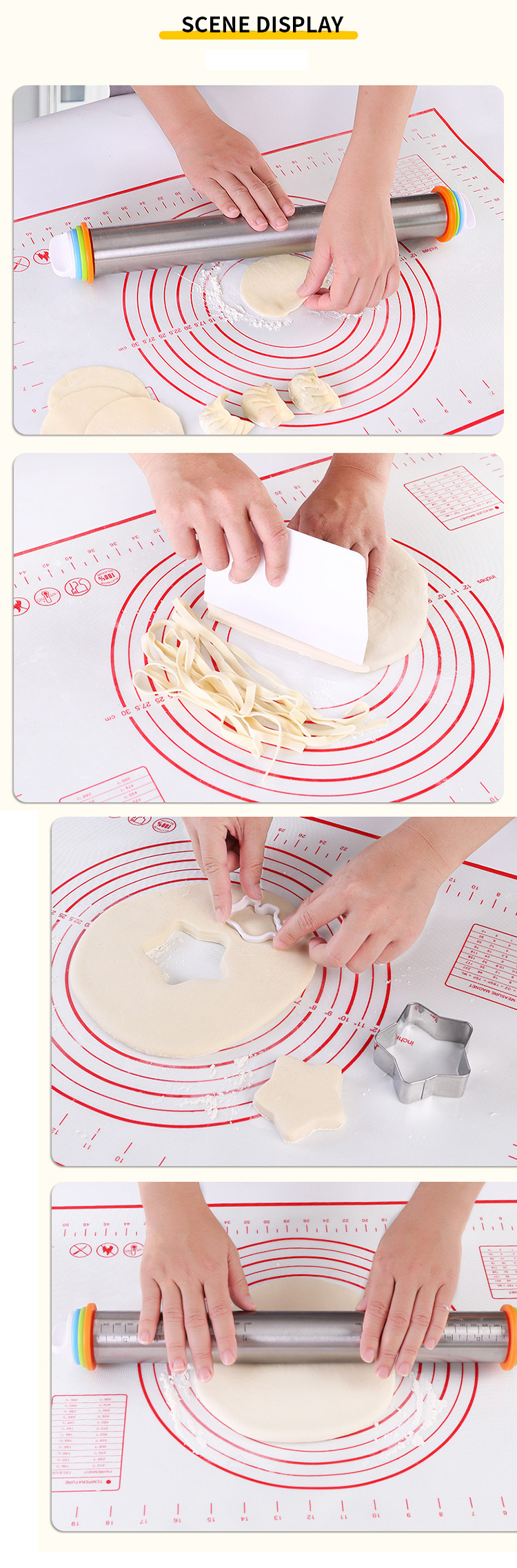 40x50/40X60 CM Large Silicone Pastry Mats Dough Silicon Cooking Baking Mat