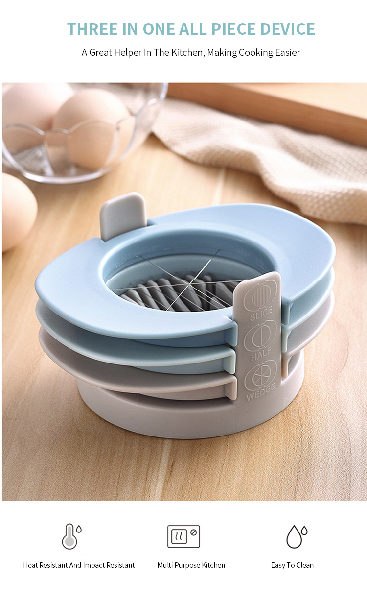 3 In 1 Manual Vegetable Chopper Cutter Slicer Kitchen Gadgets Stainless Steel Fruit Egg Cutter Slicer