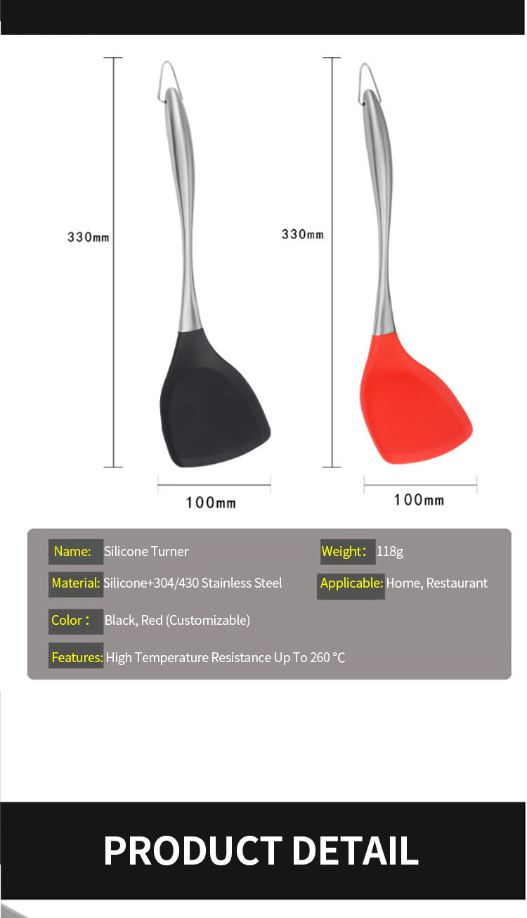 Silicone Spatula for Nonstick Cookware Cooking Utensil for Burger Pancake Turner Fish Spatula Cooking Turner