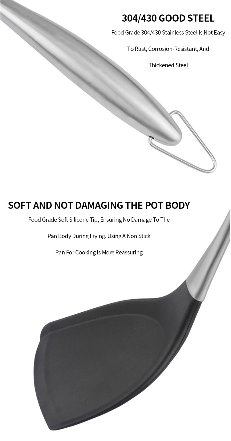 Silicone Spatula for Nonstick Cookware Cooking Utensil for Burger Pancake Turner Fish Spatula Cooking Turner