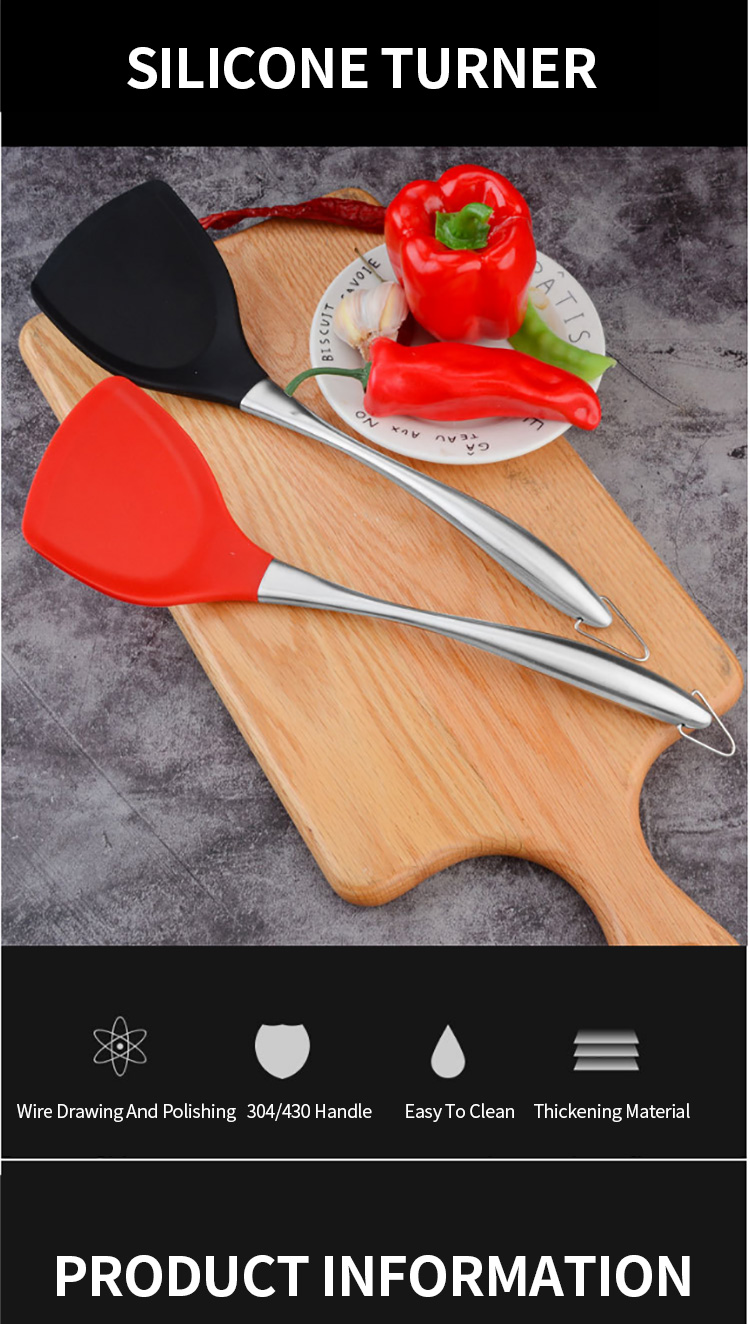Silicone Spatula for Nonstick Cookware Cooking Utensil for Burger Pancake Turner Fish Spatula Cooking Turner