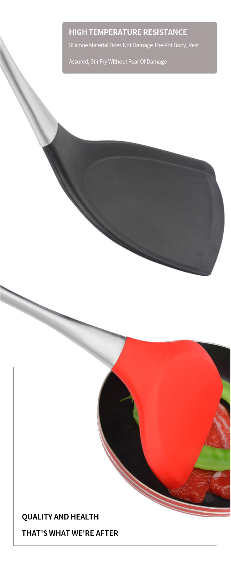 Silicone Spatula for Nonstick Cookware Cooking Utensil for Burger Pancake Turner Fish Spatula Cooking Turner