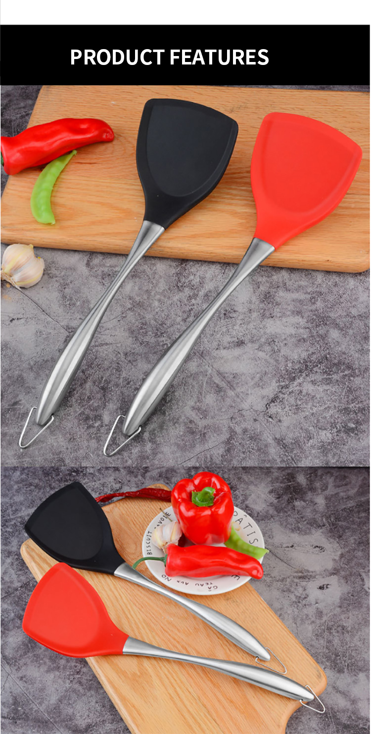 Silicone Spatula for Nonstick Cookware Cooking Utensil for Burger Pancake Turner Fish Spatula Cooking Turner