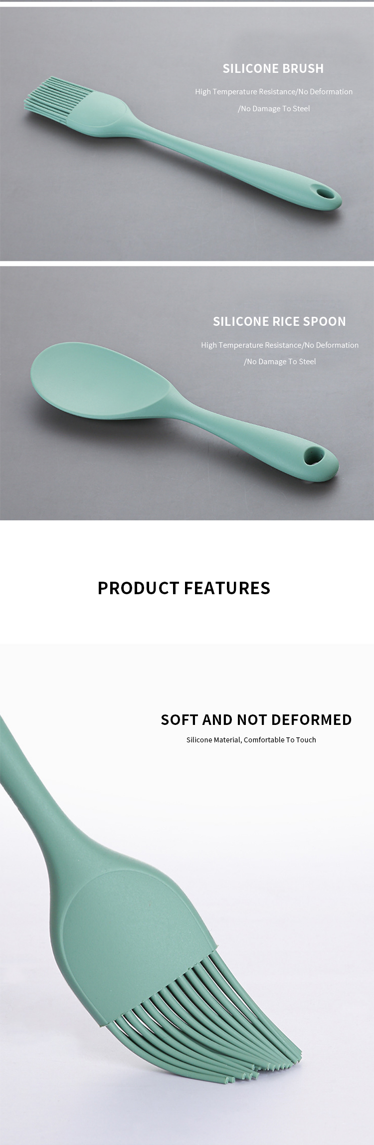 Kitchen Utensils Scraper Spoon Brush Shovel Multi-functional Cooking Silicone Spatula Baking Set Kitchen Accessories