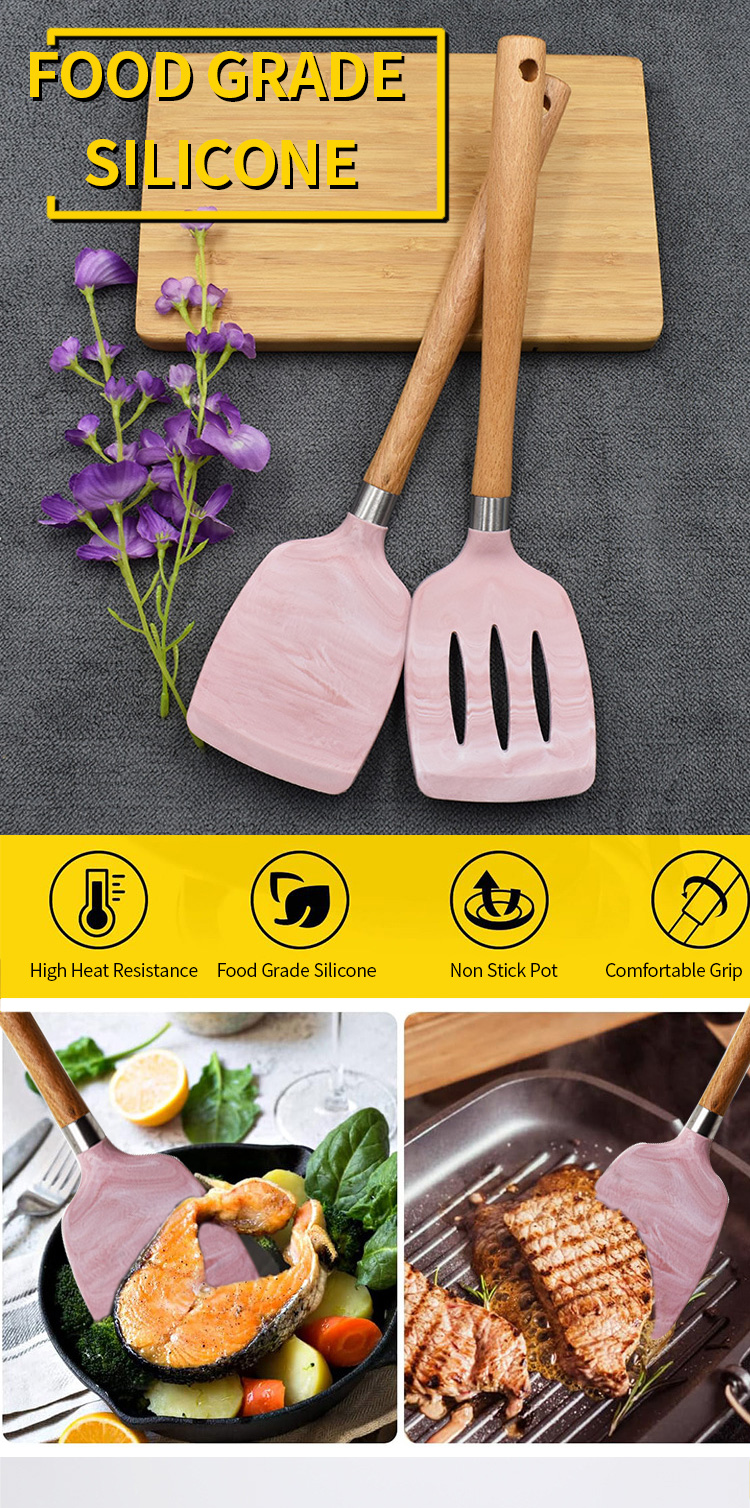 non-stick silicone leakage shovel kitchen utensil slotted turner kitchenaccessories Cooking Turner Silicone Spatula
