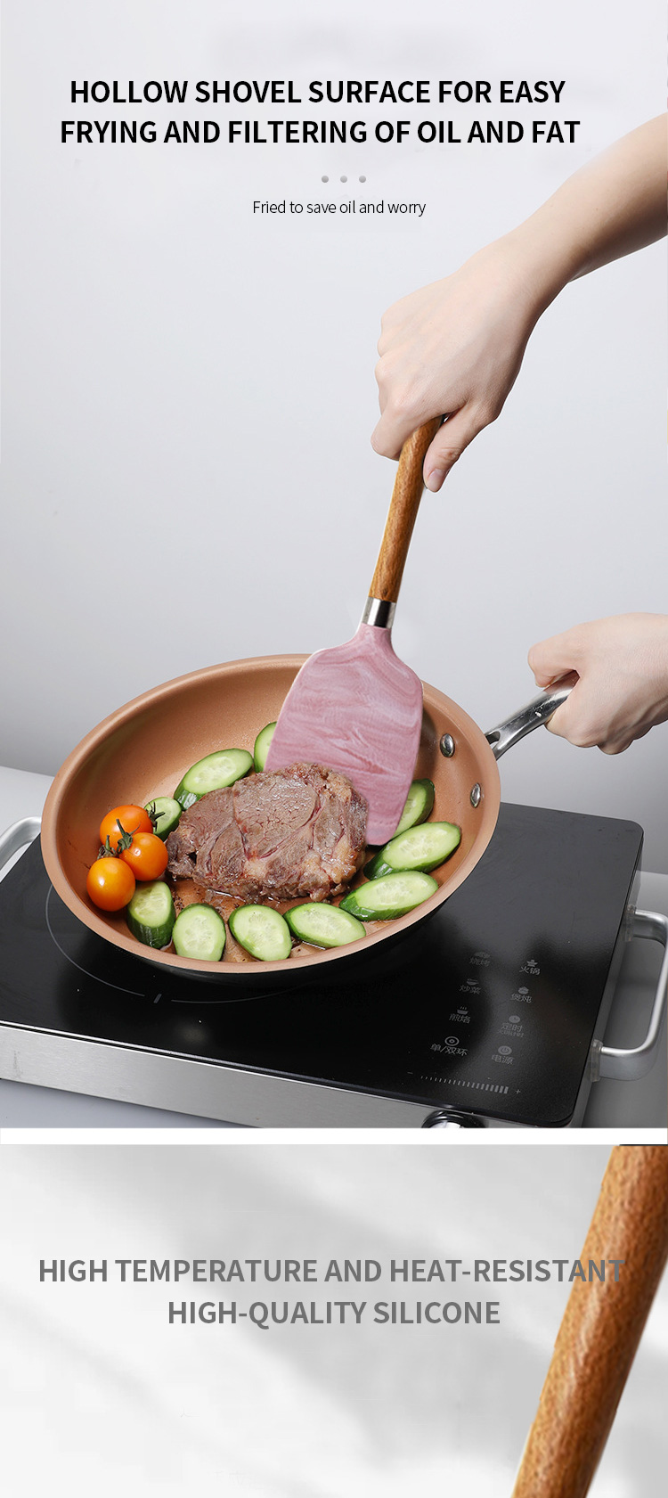 non-stick silicone leakage shovel kitchen utensil slotted turner kitchenaccessories Cooking Turner Silicone Spatula
