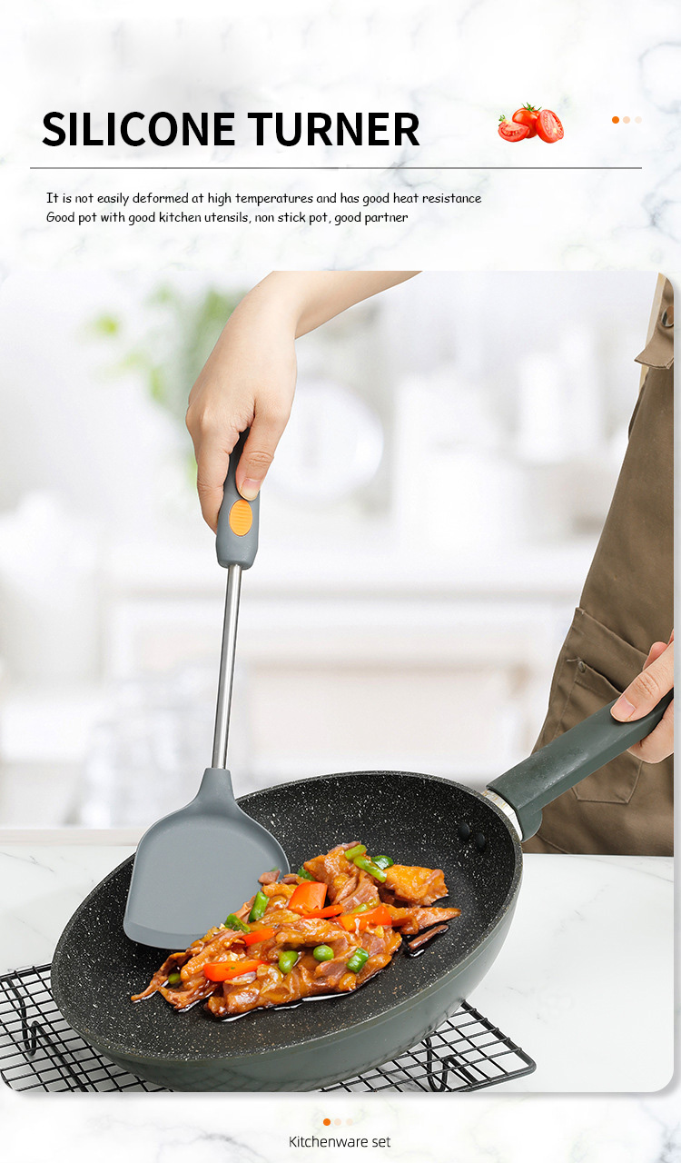 Silicone Spatula for Nonstick Cookware Cooking Utensil for Burger Pancake Turner Fish Spatula Cooking Turner