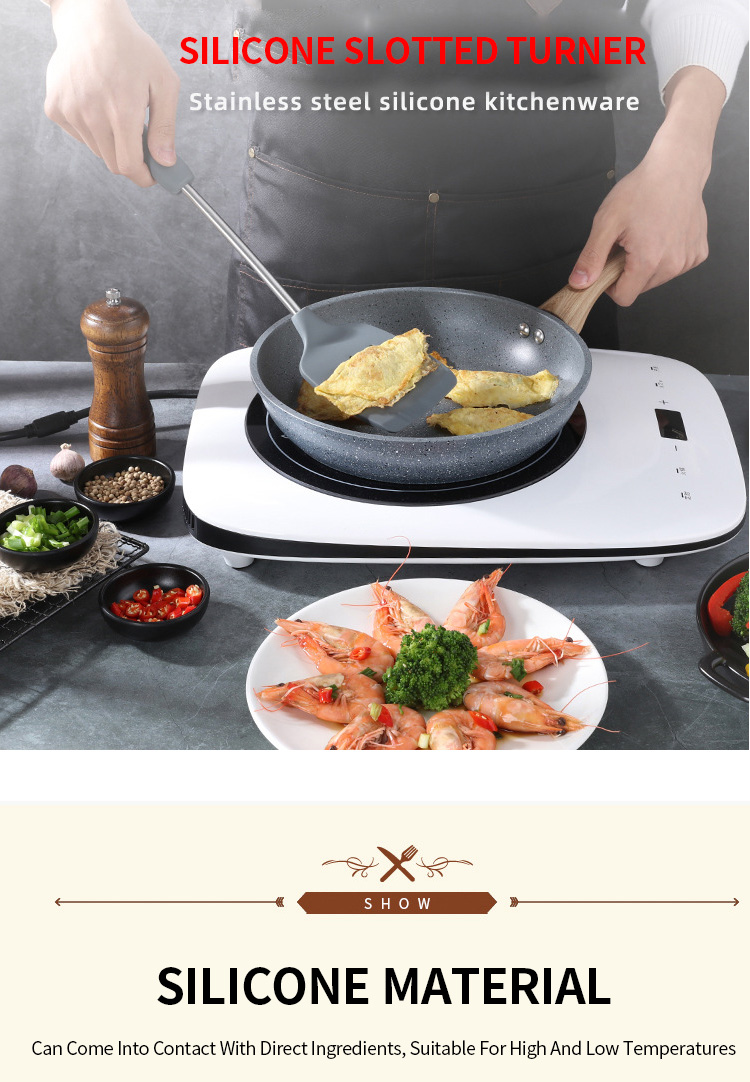 Kitchen Tool Silicone Wide Slotted Turner Wholesale