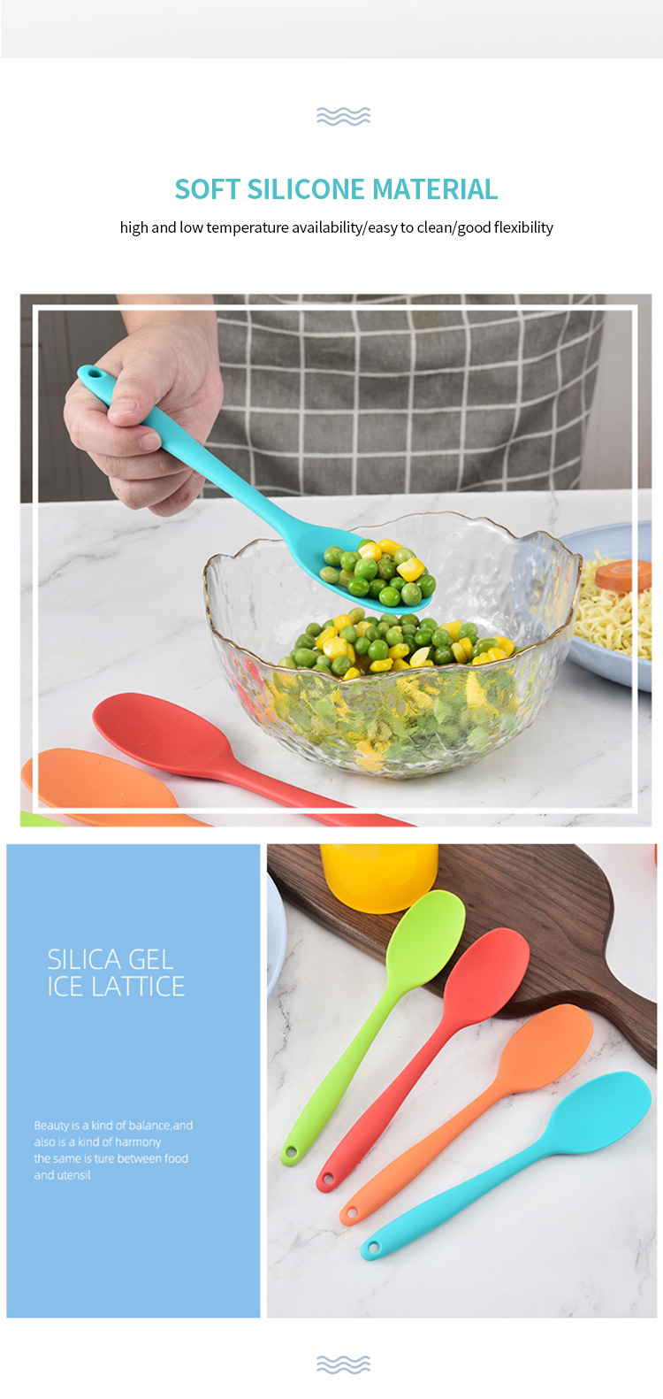 New Design Heat Resistant Silicone Cooking Spoon Silicone Spatula Utensils