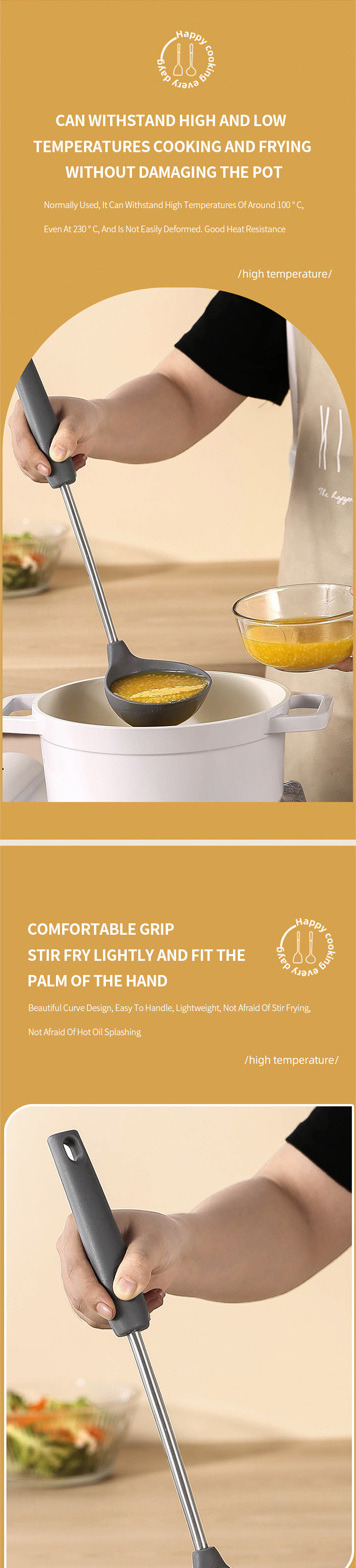 2023Factory Price New Design High Quality New Product Heat Resistant Silicone Ladle
