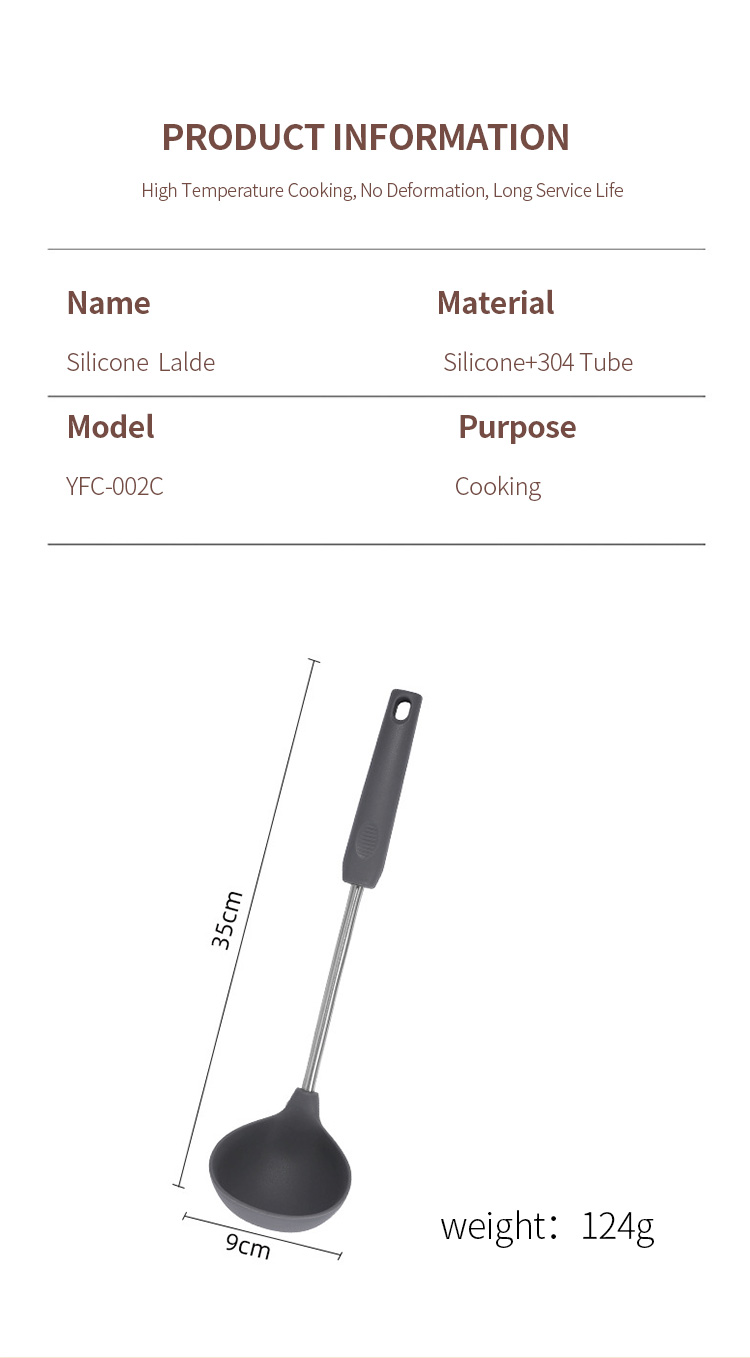 2023Factory Price New Design High Quality New Product Heat Resistant Silicone Ladle