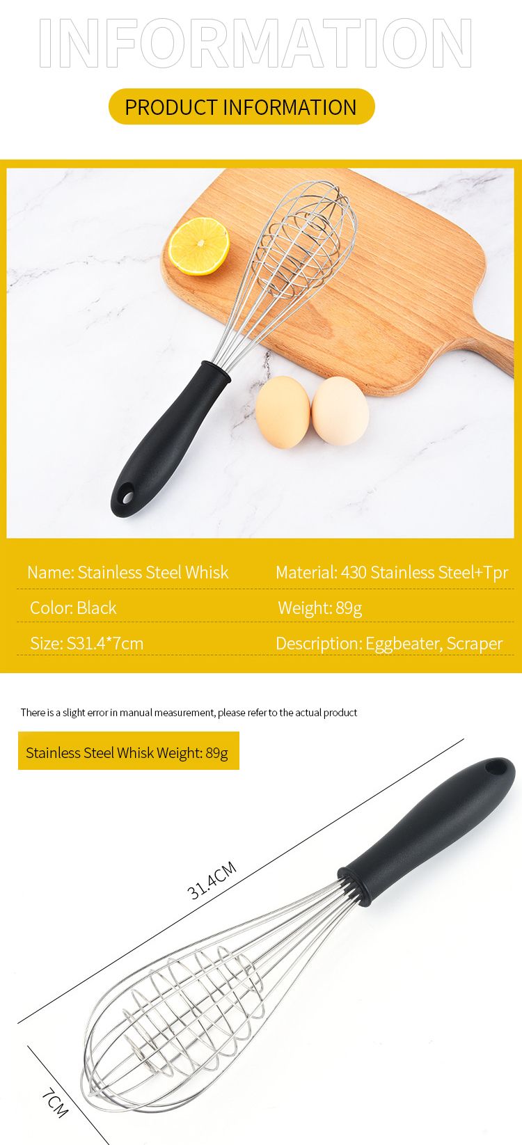 Factory TPR Handle Egg Beater Multi-Function Mixer Stainless Steel Egg Beater Manual