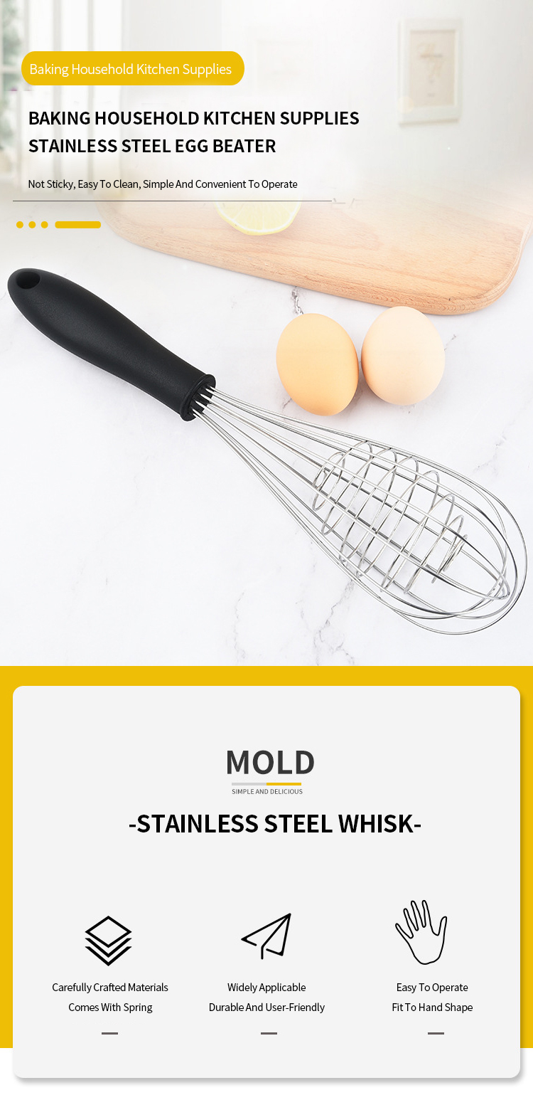 Factory TPR Handle Egg Beater Multi-Function Mixer Stainless Steel Egg Beater Manual