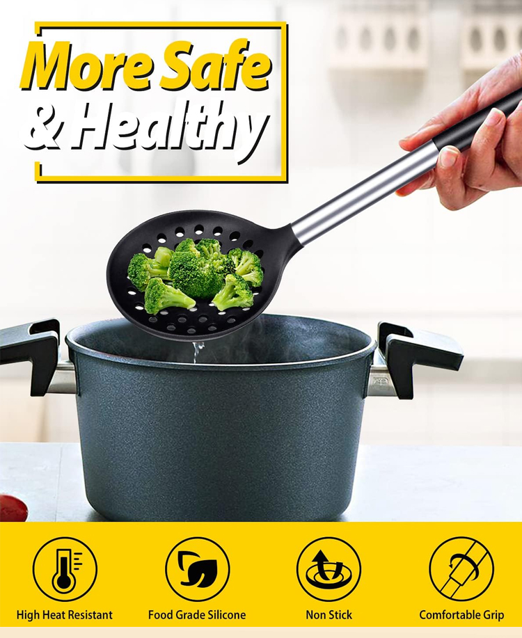 Stainless Steel Kitchenware Set Non-stick Kitchen Accessories Cooking Tools Silicone Utensil Set