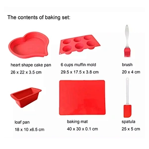 Kitchen Accessories Set Non Stick Food Grade Silicone Bakeware Sets Reusable Home Gadgets Baking Molds