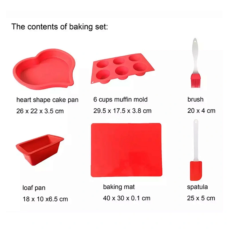 Kitchen Accessories Set Non Stick Food Grade Silicone Bakeware Sets Reusable Home Gadgets Baking Molds