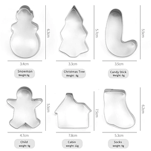 DIY Dessert Pastry Decoration Baking Tools Xmas Theme Biscuit Moulds bakeware set Christmas Stainless Steel Cookie Mold Custom