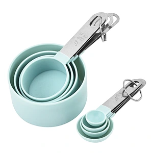 8pcs Measuring Cup And Digital Measuring Spoon Set With stainless steel Handle Convenient And Practical Kitchen Measuring Tool