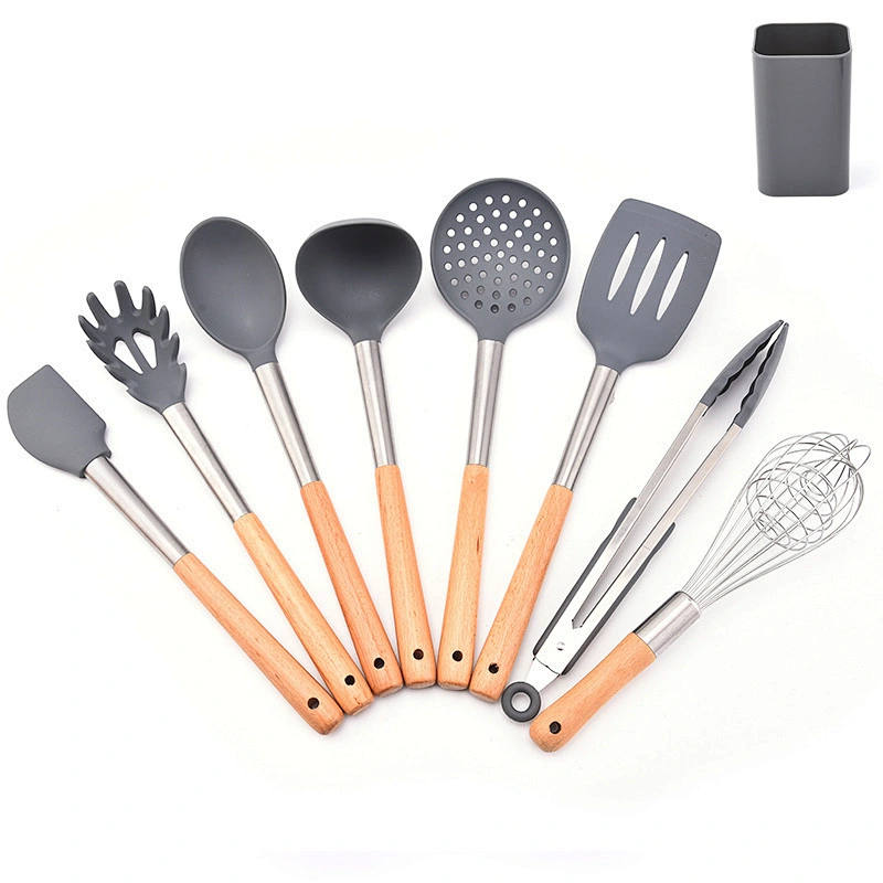 BEST SELLER KITCHEN ACCESSORIES KITCHEN WARES SET COOKING UTENSIL BAKING TOOLS SILICONE UTENSILS SET WITH STAINLESS STEEL HANDLE