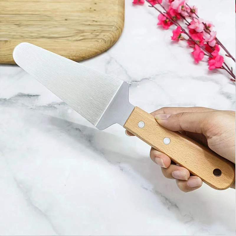 Hot Sale Stainless Steel Triangular Pizza Server Kitchen Tool Pizza Cutting Knife Cake Spatula Cheese Shovel Pizza Cake Turner