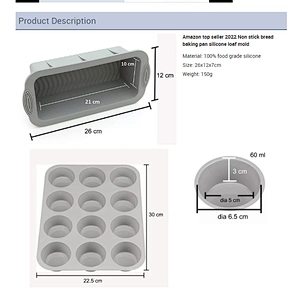 kitchen accessories set Non stick reusable bread baking pan Round Silicon Cake Mold Bakeware home gadgets silicone loaf mold
