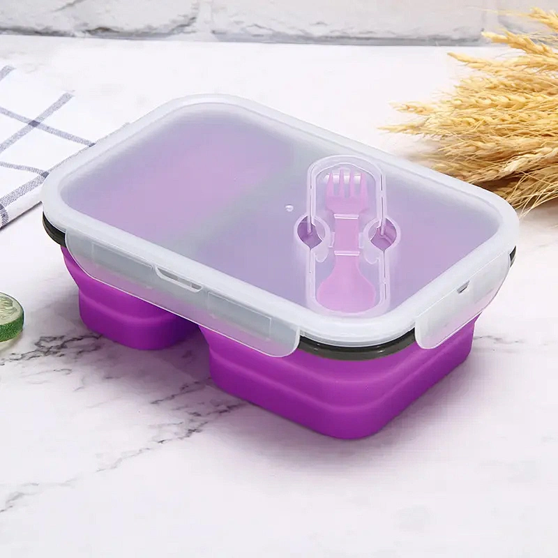 Bento Lunch Box 2 Compartment Durable food storage container collapsible lunch box containers