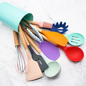 18pcs Cooking Gadget Heat-Resistant Silicone Spatula colorful knife set stainless steel kitchen knife set kitchen Utensil Set