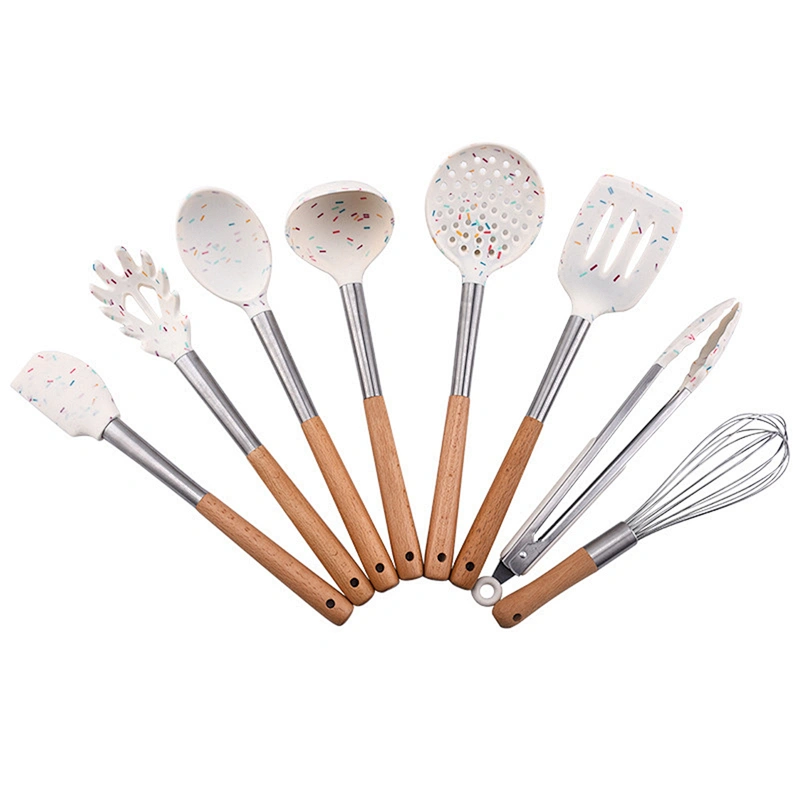 BEST SELLER KITCHEN ACCESSORIES KITCHEN WARES SET COOKING UTENSIL BAKING TOOLS SILICONE UTENSILS SET WITH STAINLESS STEEL HANDLE