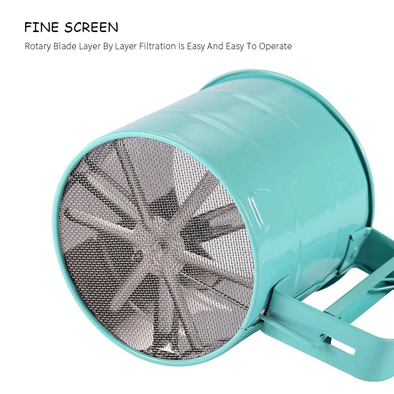 Bakeware Baking Flour Sieve Cup Stainless Steel Handheld Mesh Sieve Cup Cake Baking Tools Flour Sifter Manual Press Flour Sieve