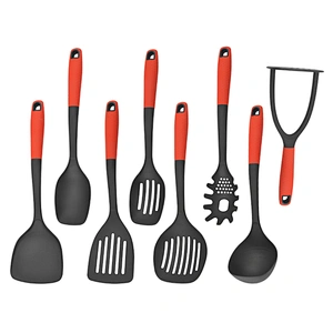 Amazon Hot Sale 8pcs Nylon Kitchen Tools Non-stick Turner Spoon Ladle Kitchen Accessories Nylon Kitchen Utensils Set Cookware