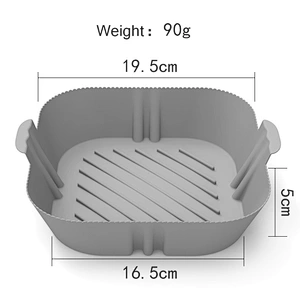 90g Silicone Air Fryer Pot Bake Dish Foldable Baking Pan Tools Silicone Air Fryer Accessories Silicone Air Fryer Liners