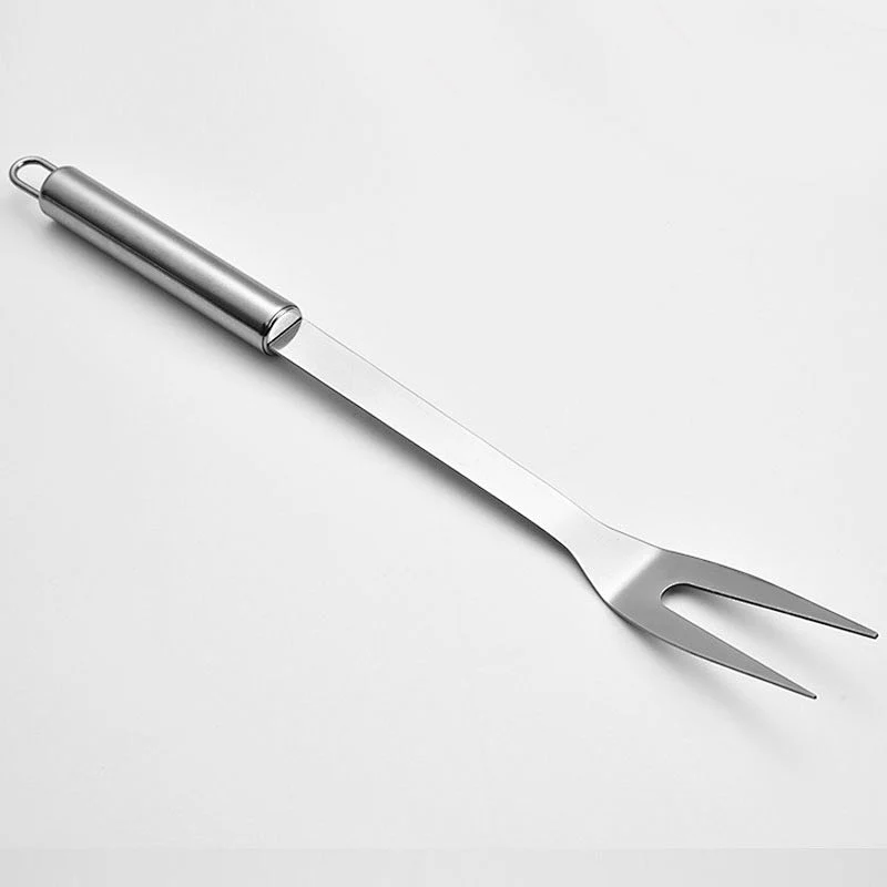 Stainless Steel Durable Food Grade Bbq Grill Tools Bbq Forks Meat Fruit Pick Fork  Non-Stick Barbecue Forks