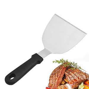 Burger Smasher Hamburger Turner Scraper Grill Turner BBQ Spatula Pancake Flipper Stainless Steel Griddle Spatula for BBQ Grill