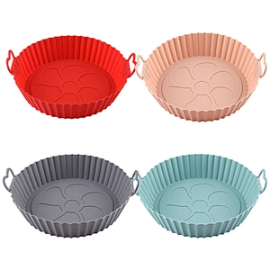 80g Amazon Hot Selling Air Fryer Silicone Pot Reusable Air Fryer Liners baking accessories Silicone Air Fryer Inner Liner Pot