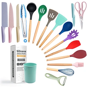 18pcs Cooking Gadget Heat-Resistant Silicone Spatula colorful knife set stainless steel kitchen knife set kitchen Utensil Set