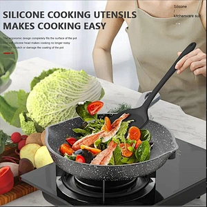 Heat Resistant wooden kitchen utensils Cocina Nonstick silicone kitchen accessories kitchen utensils