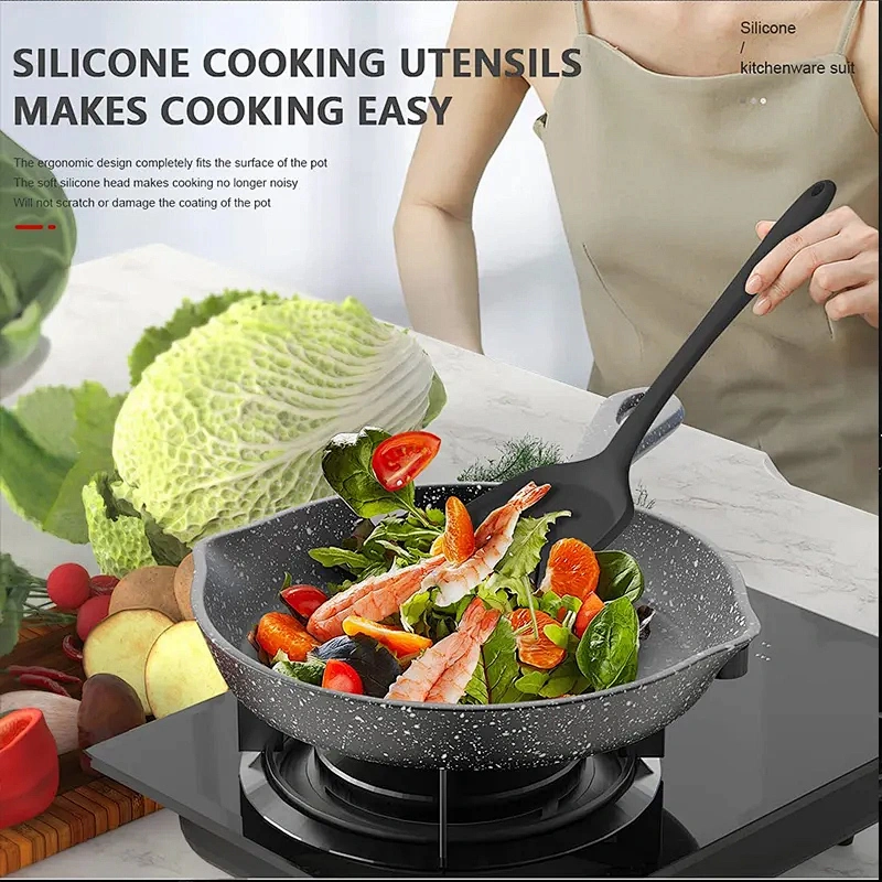 Heat Resistant wooden kitchen utensils Cocina Nonstick silicone kitchen accessories kitchen utensils
