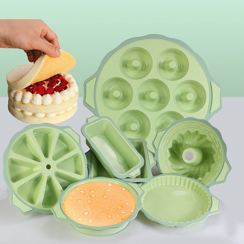 Cake mold set round silicone 3d cookie dough pizza baking pastry tools pan toast household oven tool cake molds