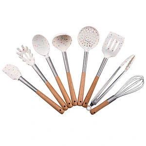 BEST SELLER KITCHEN ACCESSORIES KITCHEN WARES SET COOKING UTENSIL BAKING TOOLS SILICONE UTENSILS SET WITH STAINLESS STEEL HANDLE