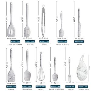 AMAZON PRODUCTS MARBLE SILICONE BAKING TOOLS KITCHEN COOKING UTENSILS SETS 11PCS SILICONE KITCHEN UTENSILS SET