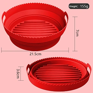 155g Durable Oven Reusable Silicone Air Fryer Accessories Non Stick Silicone Air Fryer Liner For Air Fryer Silicone Pot