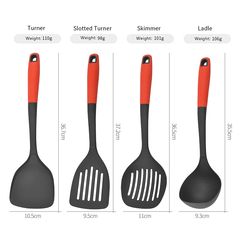 Amazon Hot Sale 8pcs Nylon Kitchen Tools Non-stick Turner Spoon Ladle Kitchen Accessories Nylon Kitchen Utensils Set Cookware