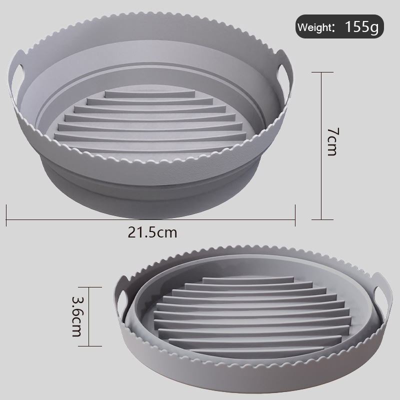 155g Durable Oven Reusable Silicone Air Fryer Accessories Non Stick Silicone Air Fryer Liner For Air Fryer Silicone Pot