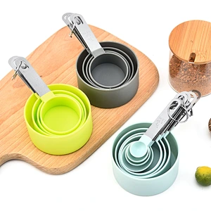 8pcs Measuring Cup And Digital Measuring Spoon Set With stainless steel Handle Convenient And Practical Kitchen Measuring Tool