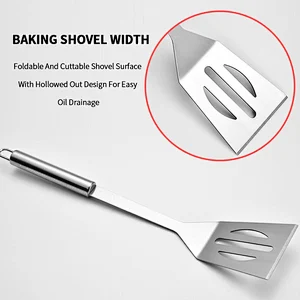 Stainless Steel Cooking Barbecue Shovel Bbq Accessories Outdoor Barbecue Camping Bbq Shovel Kitchen Cooking Bbq Spatula