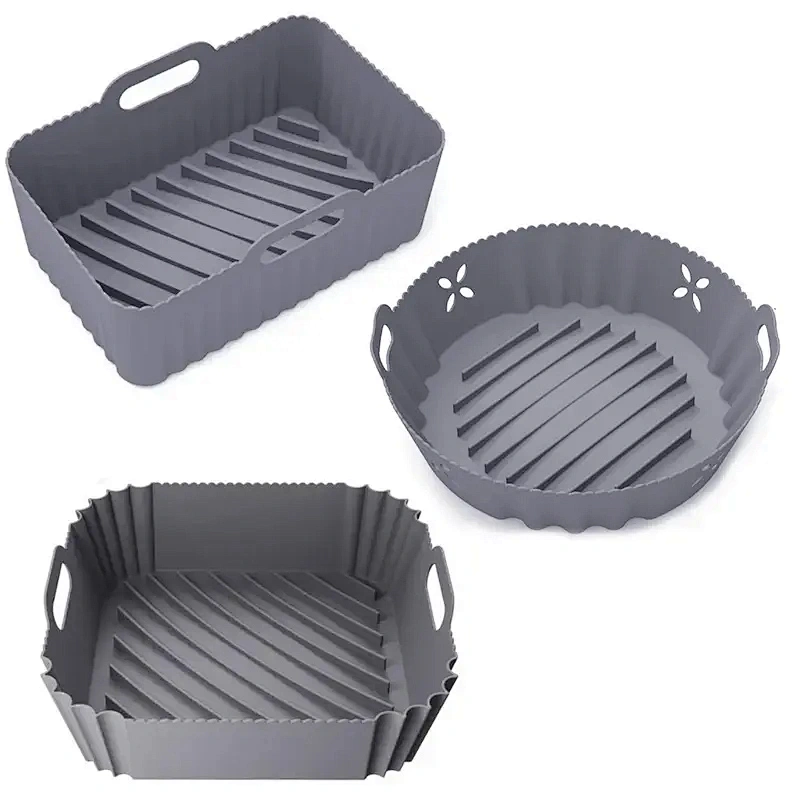 3pcs New Foldable High-temperature Resistant Air Fryer Silicone Pot Round Silicone Reusable Air Fryer Liners Bundle Accessories