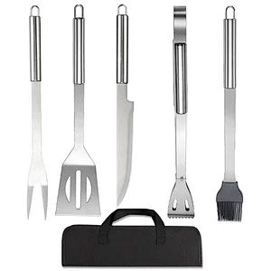 Complete BBQ Accessories  5PCS BBQ Tools Set  bbq grill tools set for outdoor barbecue camping Barbecue Grill Utensils