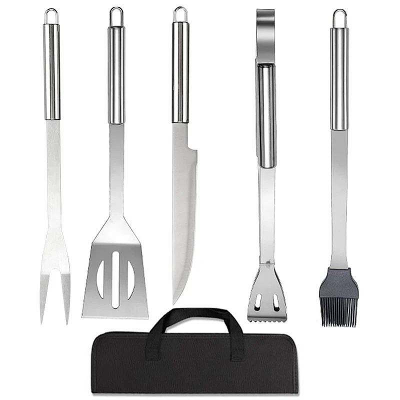 Complete BBQ Accessories  5PCS BBQ Tools Set  bbq grill tools set for outdoor barbecue camping Barbecue Grill Utensils