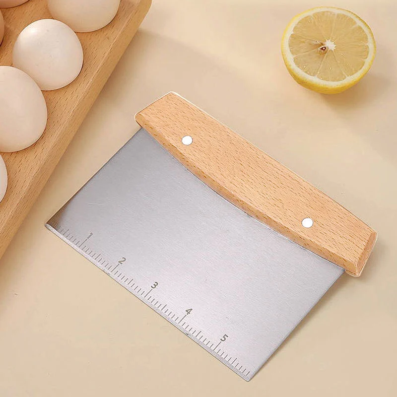 Dough Scraper Cake Scraper Bread Cutter Food Grade Dough Cutter Baking Tools Stainless Steel Dough Cutter With Measurement