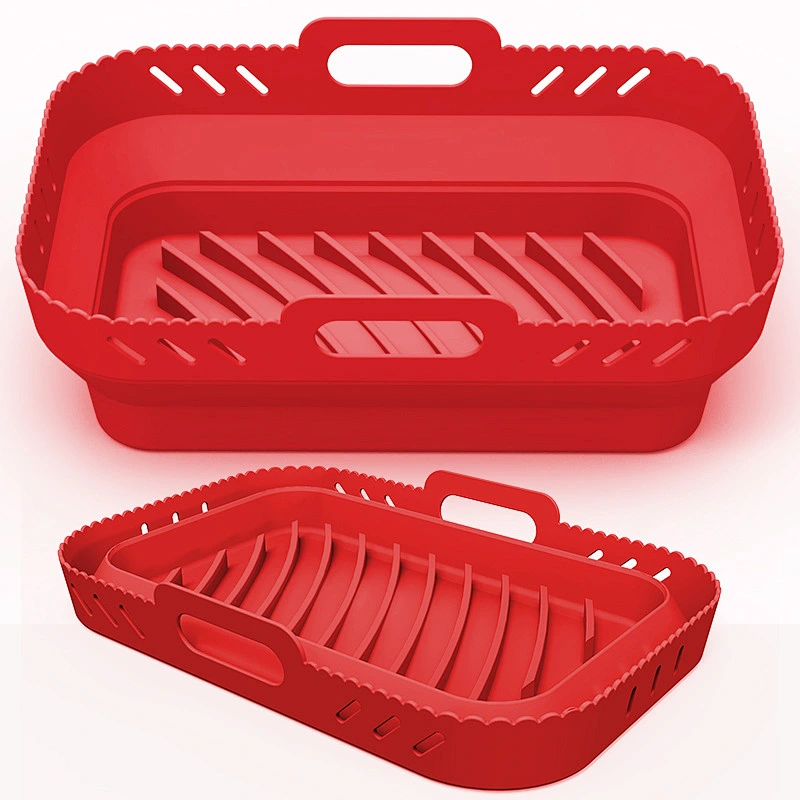 Foldable High-temperature Resistant Silicone Air Fryer Pot Baking Tools Round Silicone Reusable Air Fryer Liner For Air Fryer